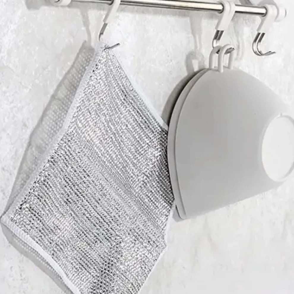Metal Wire Dishwashing Rags Household Cleaning Super Absorbent Towels Kitchen Cleaning Multifunction Microfiber Cloth