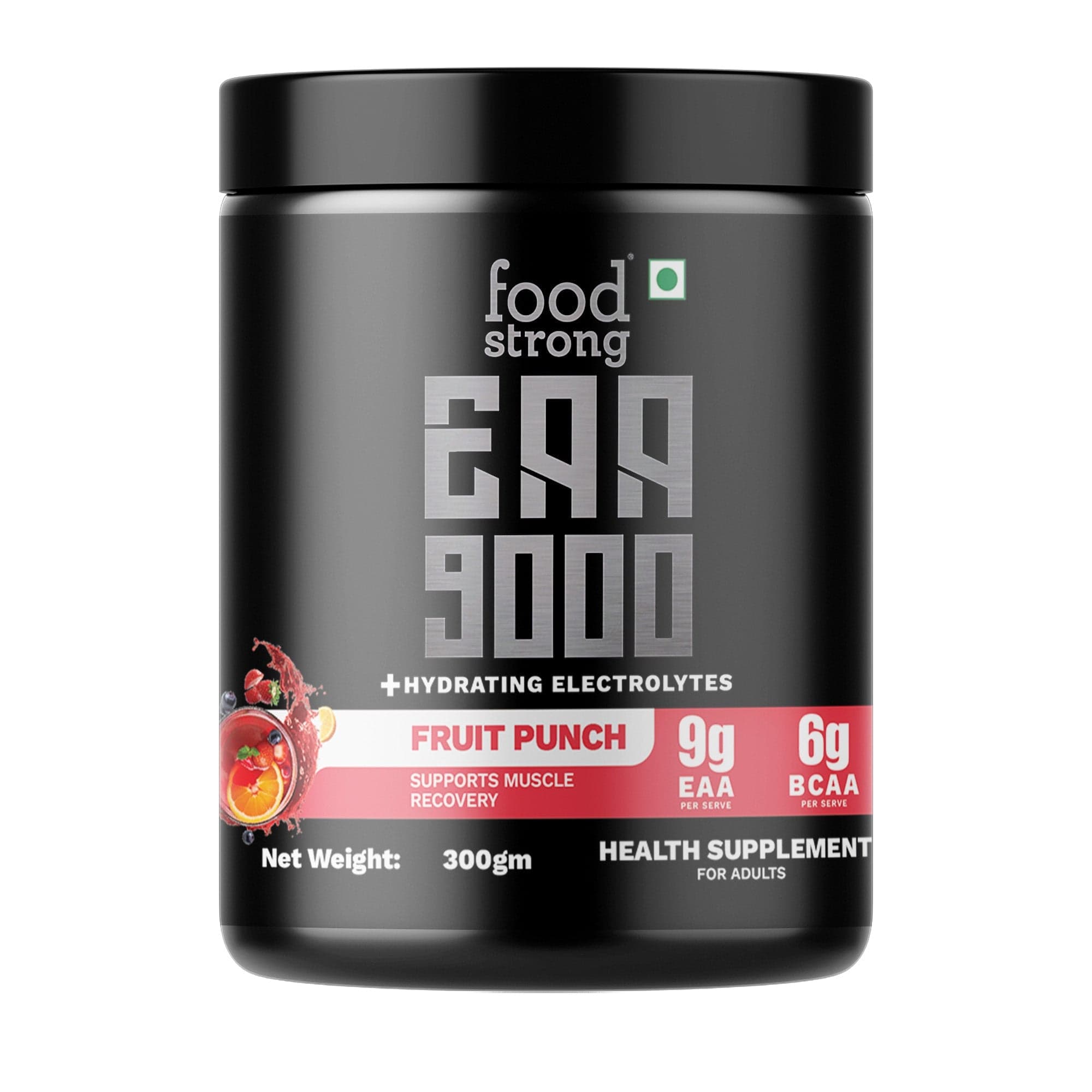 Food Strong EAA 9000 with Hydrating Electrolytes, Fruit Punch Flavour