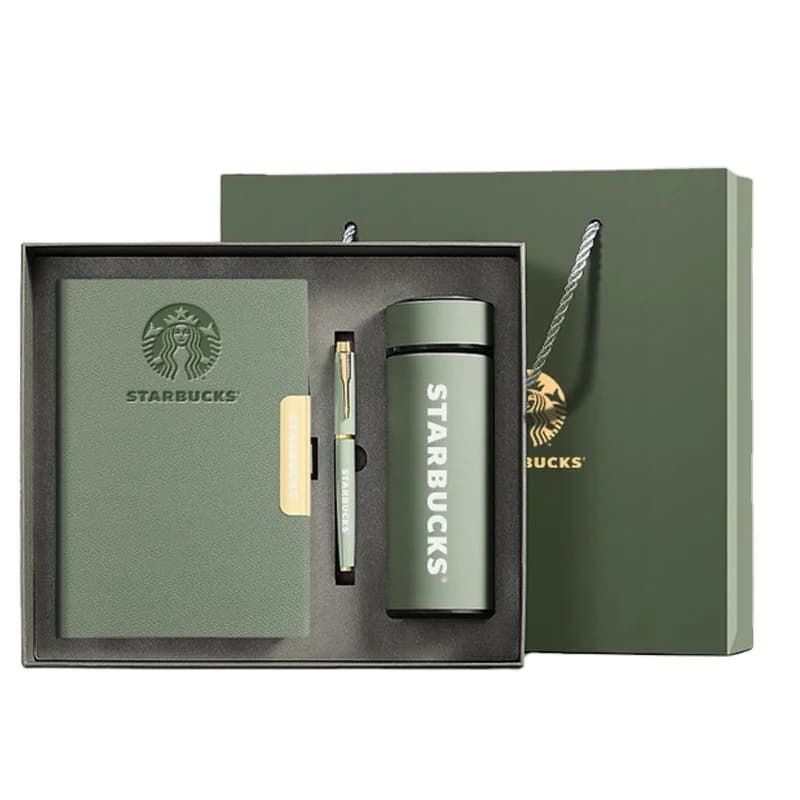 Custom Logo Promotional Luxury Leather Notebook Planner Business Stationary Gift Diary Office A5 With Pen Bottle Gift Box Set