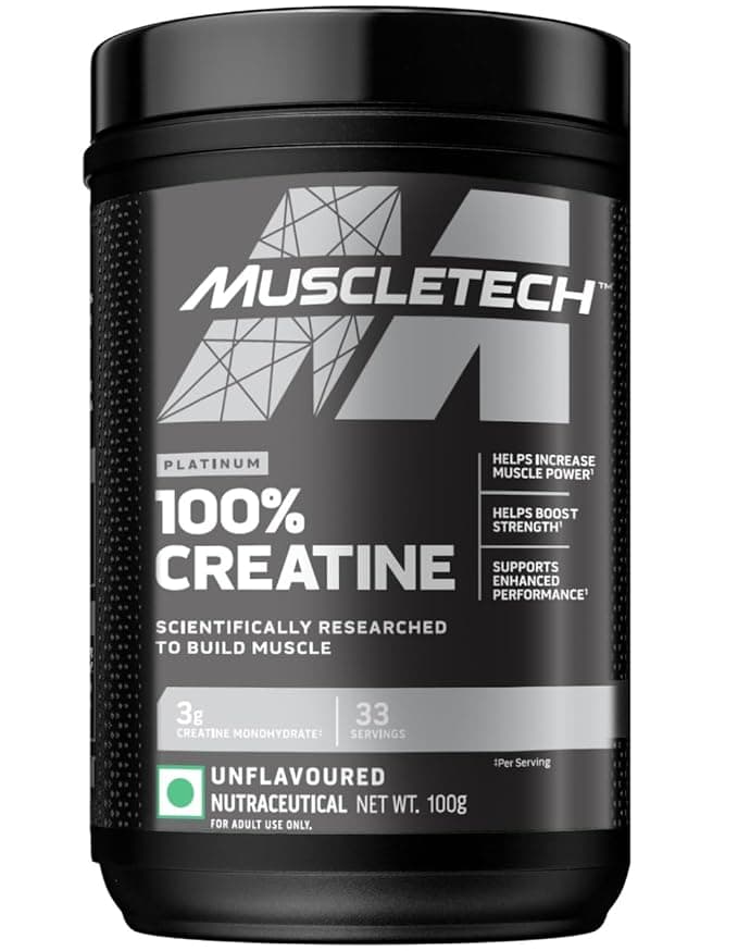Muscletech Platinum 100% Creatine | Unflavoured Creatine Monohydrate Powder | Muscle Growth, Power Boost & Enhanced Performance